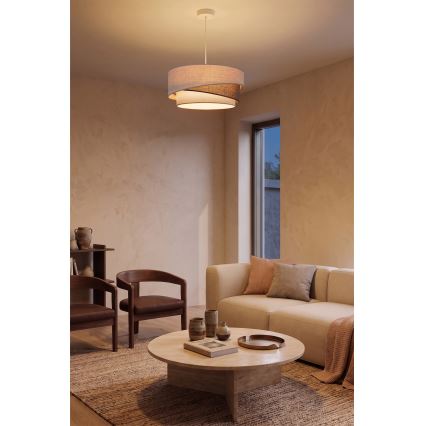 Brilagi - Κρεμαστό φωτιστικό με καλώδιο ARROW 1xE27/60W/230V διάμ. 45 cm μπεζ/καφέ/λευκό