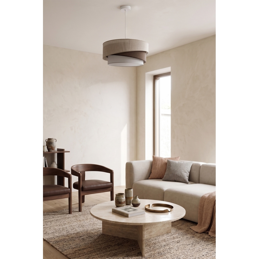 Brilagi - Κρεμαστό φωτιστικό με καλώδιο ARROW 1xE27/60W/230V διάμ. 45 cm μπεζ/καφέ/λευκό