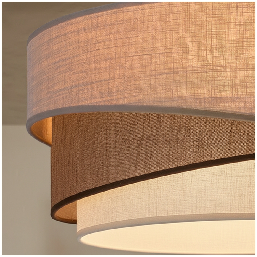 Brilagi - Κρεμαστό φωτιστικό με καλώδιο ARROW 1xE27/60W/230V διάμ. 45 cm μπεζ/καφέ/λευκό