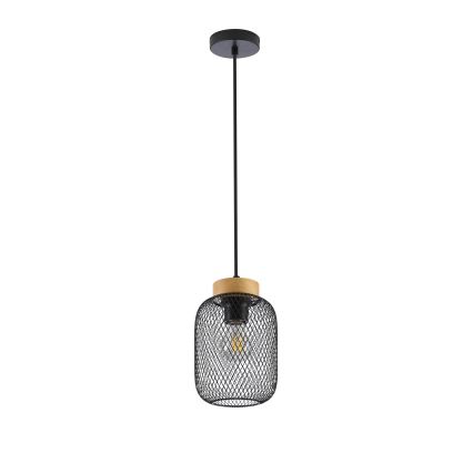 Brilagi - Κρεμαστό φωτιστικό με καλώδιο BASKLITE 1xE27/15W/230V ξύλο καουτσούκ/μαύρο