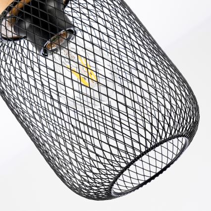 Brilagi - Κρεμαστό φωτιστικό με καλώδιο BASKLITE 1xE27/15W/230V ξύλο καουτσούκ/μαύρο