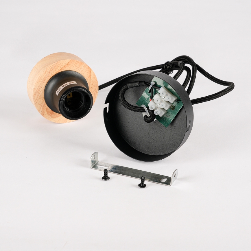 Brilagi - Κρεμαστό φωτιστικό με καλώδιο BASKLITE 1xE27/15W/230V ξύλο/μαύρο