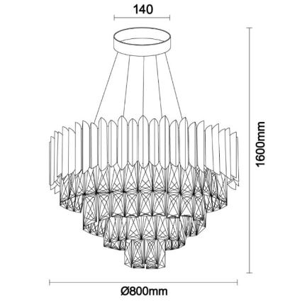 Brilagi - Κρεμαστό φωτιστικό με καλώδιο CARLOS 11xE14/40W/230V διάμ. 80 εκ.
