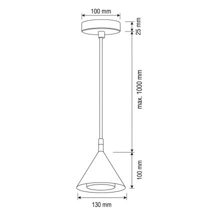 Brilagi - Κρεμαστό φωτιστικό με καλώδιο CONE SINGLE 1xGX53/15W/230V σε μαύρο χρώμα