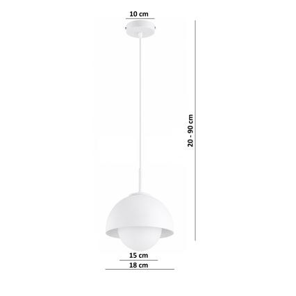 BRILAGI - Κρεμαστό φωτιστικό με καλώδιο COSMO 1xE27/60W/230V Ø 18 cm λευκό