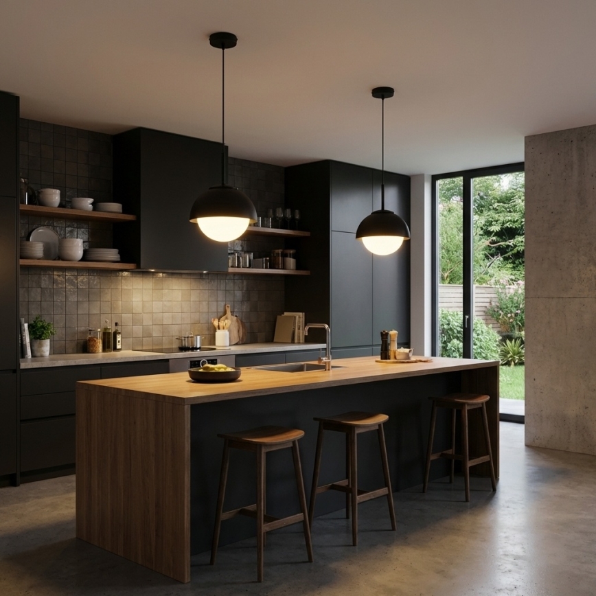 BRILAGI - Κρεμαστό φωτιστικό με καλώδιο COSMO 1xE27/60W/230V Ø 18 cm μαύρο