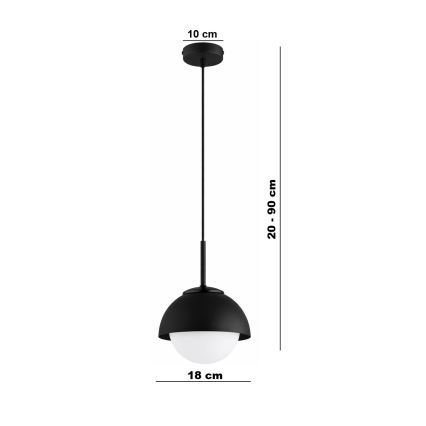 BRILAGI - Κρεμαστό φωτιστικό με καλώδιο COSMO 1xE27/60W/230V Ø 18 cm μαύρο