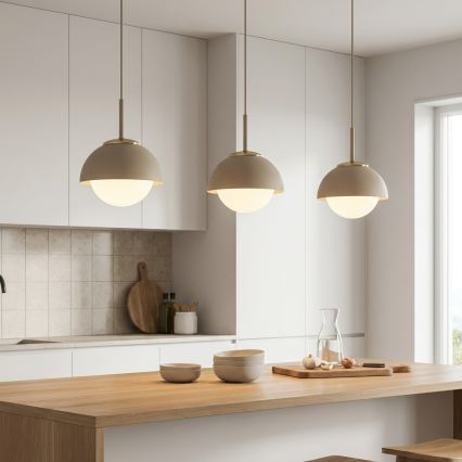 Brilagi - Κρεμαστό φωτιστικό με καλώδιο COSMO 1xE27/60W/230V Ø 18 cm μπεζ/χρυσό