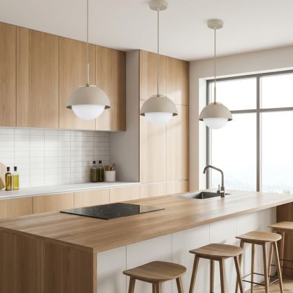 Brilagi - Κρεμαστό φωτιστικό με καλώδιο COSMO 1xE27/60W/230V Ø 18 cm μπεζ/χρυσό