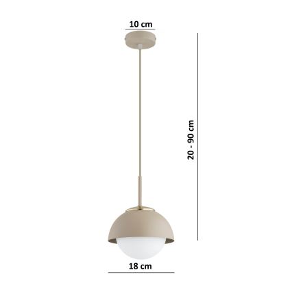Brilagi - Κρεμαστό φωτιστικό με καλώδιο COSMO 1xE27/60W/230V Ø 18 cm μπεζ/χρυσό