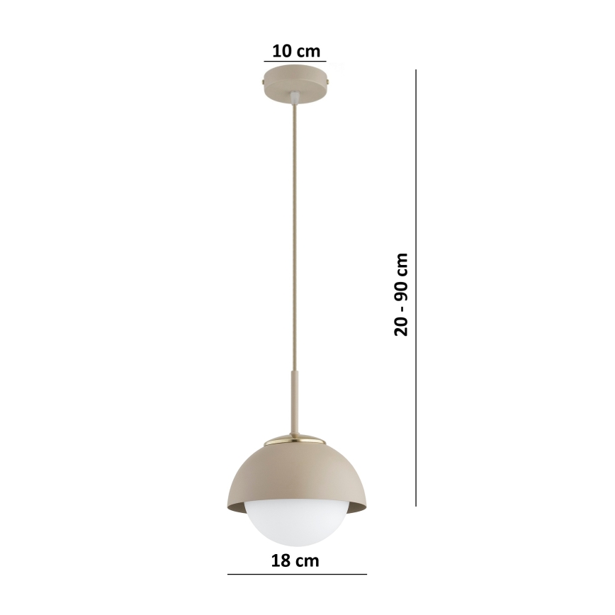 Brilagi - Κρεμαστό φωτιστικό με καλώδιο COSMO 1xE27/60W/230V Ø 18 cm μπεζ/χρυσό