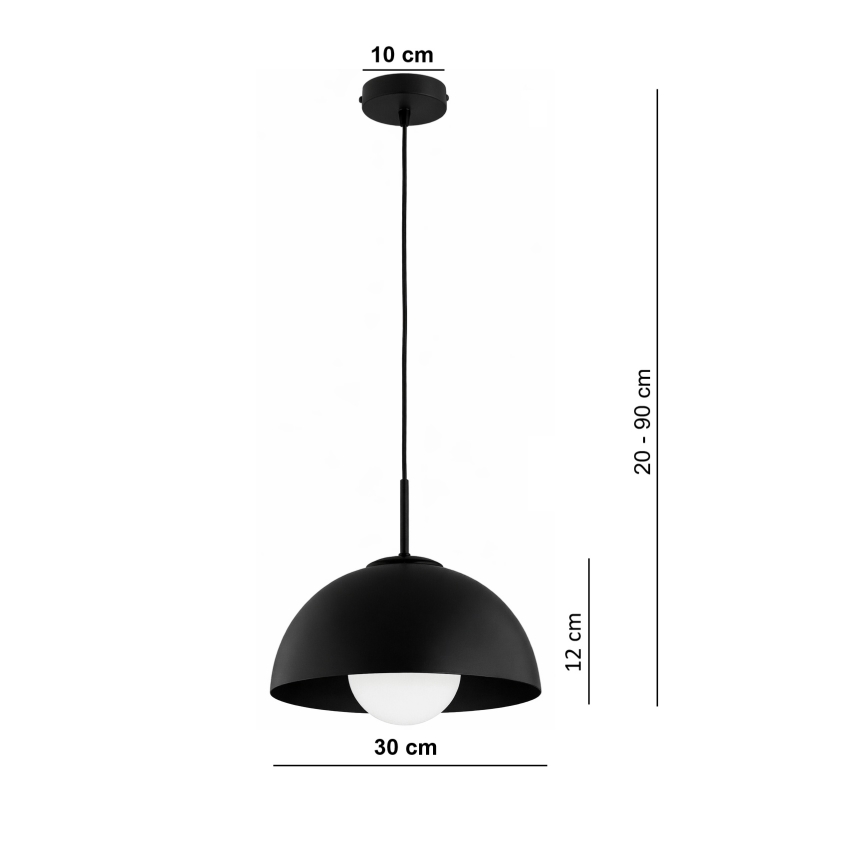 BRILAGI - Κρεμαστό φωτιστικό με καλώδιο COSMO 1xE27/60W/230V διάμ. 30 cm μαύρο