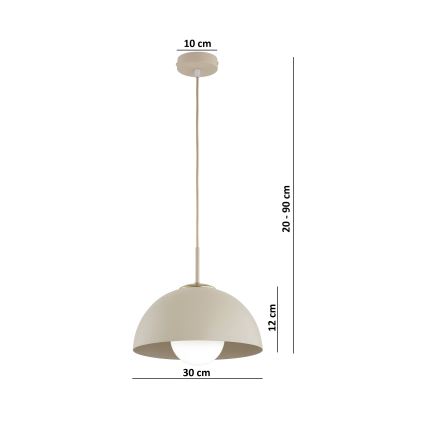 Brilagi - Κρεμαστό φωτιστικό με καλώδιο COSMO 1xE27/60W/230V διάμ. 30 εκ. μπεζ/χρυσό