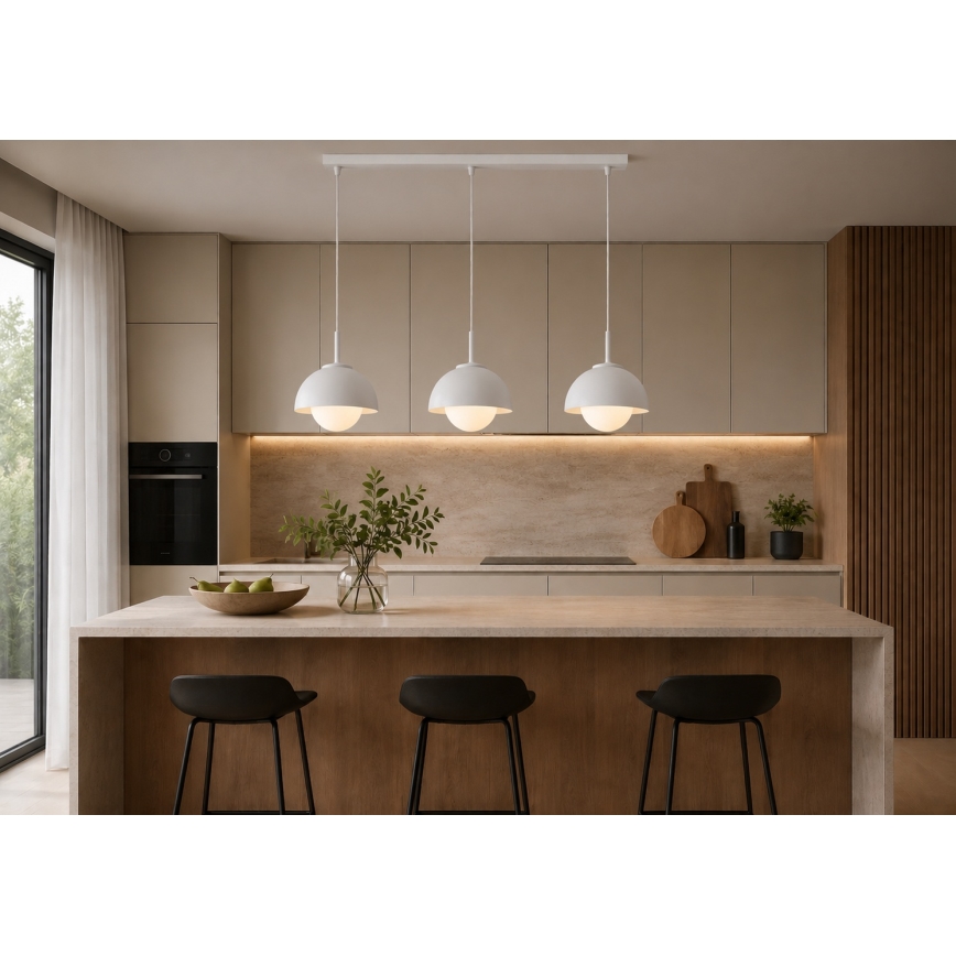 BRILAGI - Κρεμαστό φωτιστικό με καλώδιο COSMO 3xE27/60W/230V λευκό/χρυσό