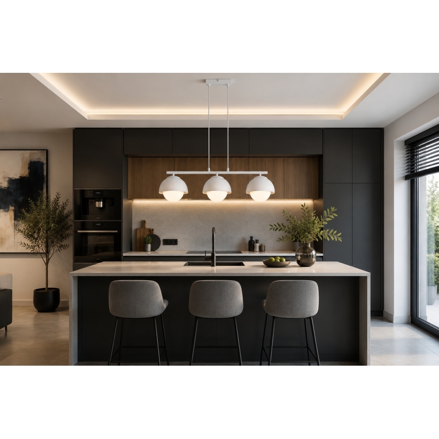 BRILAGI - Κρεμαστό φωτιστικό με καλώδιο COSMO 3xE27/60W/230V λευκό/χρυσό