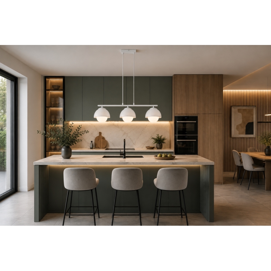 BRILAGI - Κρεμαστό φωτιστικό με καλώδιο COSMO 3xE27/60W/230V λευκό/χρυσό
