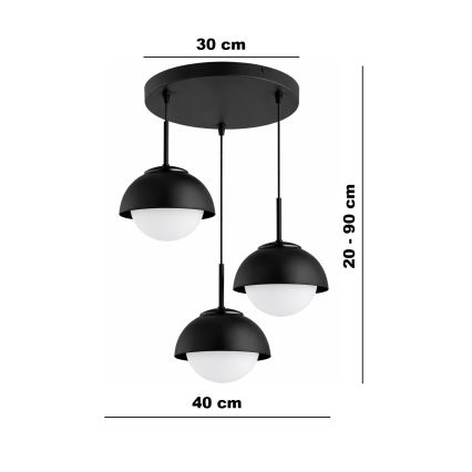 BRILAGI - Κρεμαστό φωτιστικό με καλώδιο COSMO 3xE27/60W/230V μαύρο