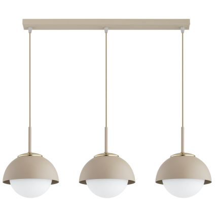 Brilagi - Κρεμαστό φωτιστικό με καλώδιο COSMO 3xE27/60W/230V μπεζ/χρυσό