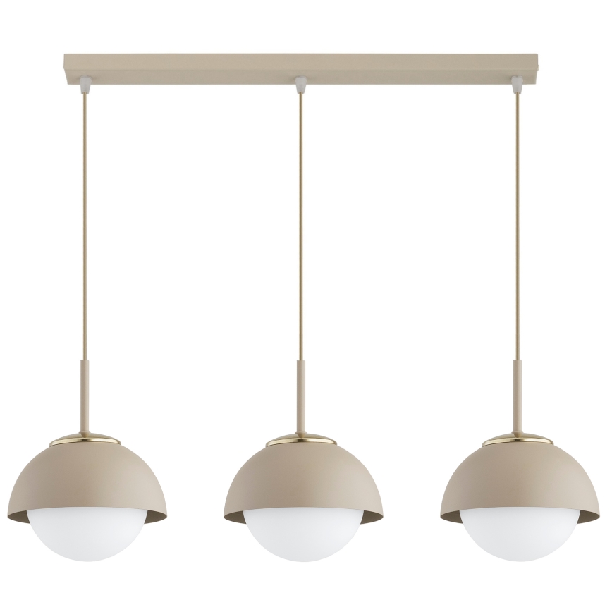 Brilagi - Κρεμαστό φωτιστικό με καλώδιο COSMO 3xE27/60W/230V μπεζ/χρυσό