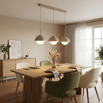 Brilagi - Κρεμαστό φωτιστικό με καλώδιο COSMO 3xE27/60W/230V μπεζ/χρυσό