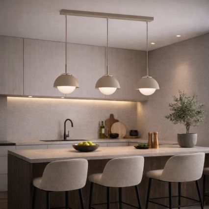 Brilagi - Κρεμαστό φωτιστικό με καλώδιο COSMO 3xE27/60W/230V μπεζ/χρυσό
