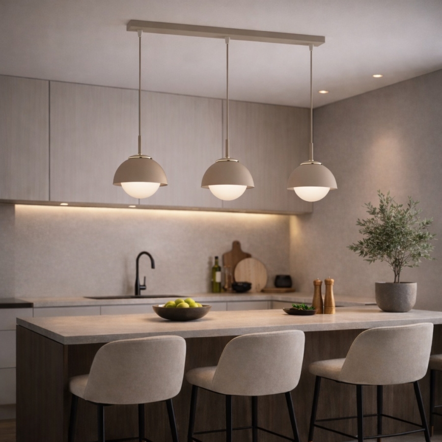 Brilagi - Κρεμαστό φωτιστικό με καλώδιο COSMO 3xE27/60W/230V μπεζ/χρυσό