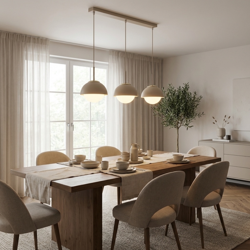 Brilagi - Κρεμαστό φωτιστικό με καλώδιο COSMO 3xE27/60W/230V μπεζ/χρυσό