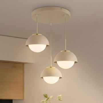 Brilagi - Κρεμαστό φωτιστικό με καλώδιο COSMO 3xE27/60W/230V μπεζ/χρυσό