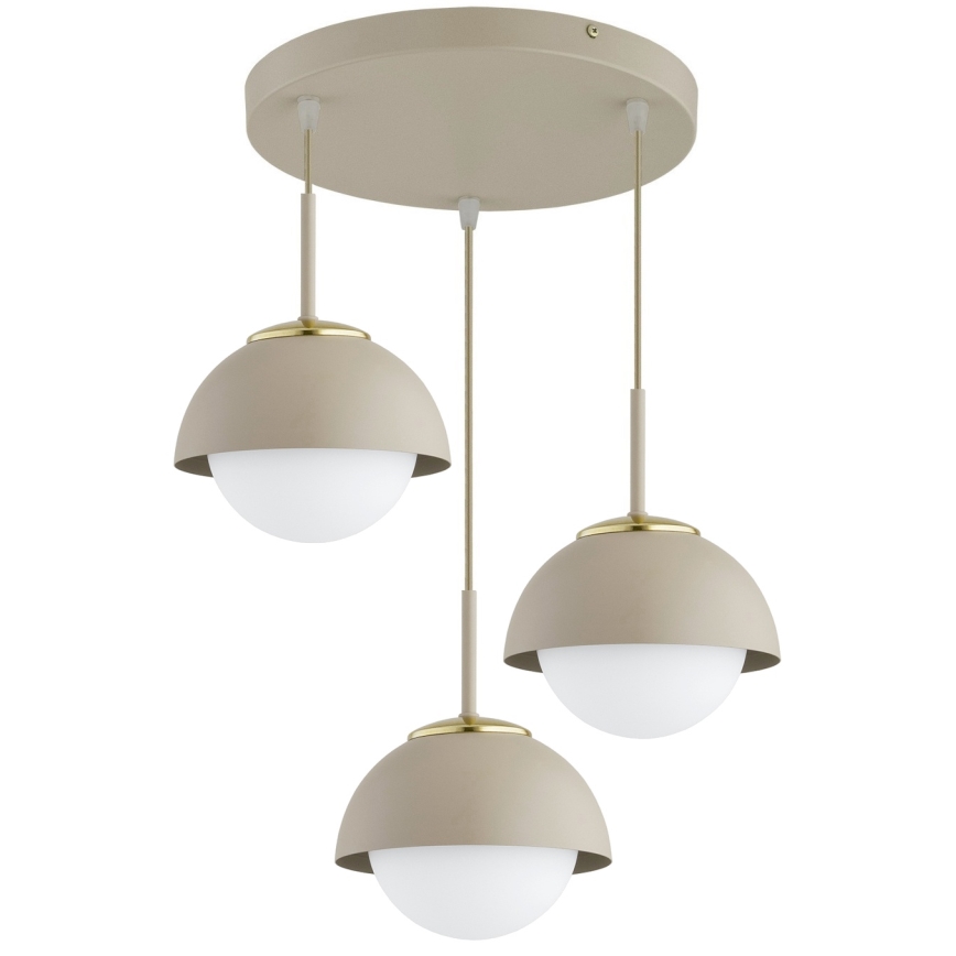 Brilagi - Κρεμαστό φωτιστικό με καλώδιο COSMO 3xE27/60W/230V μπεζ/χρυσό