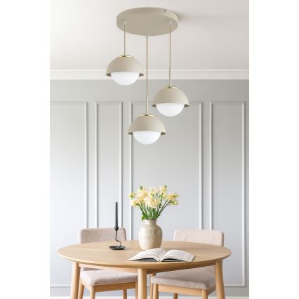 Brilagi - Κρεμαστό φωτιστικό με καλώδιο COSMO 3xE27/60W/230V μπεζ/χρυσό