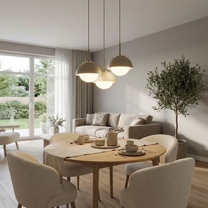 Brilagi - Κρεμαστό φωτιστικό με καλώδιο COSMO 3xE27/60W/230V μπεζ/χρυσό