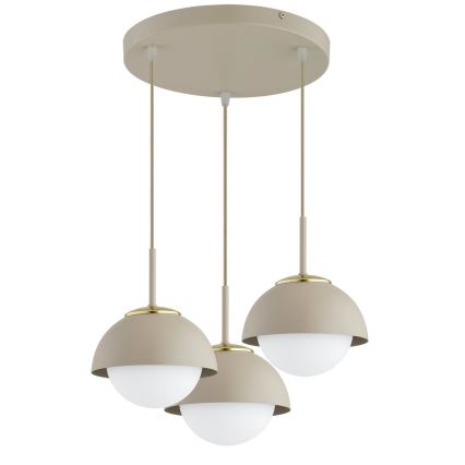 Brilagi - Κρεμαστό φωτιστικό με καλώδιο COSMO 3xE27/60W/230V μπεζ/χρυσό