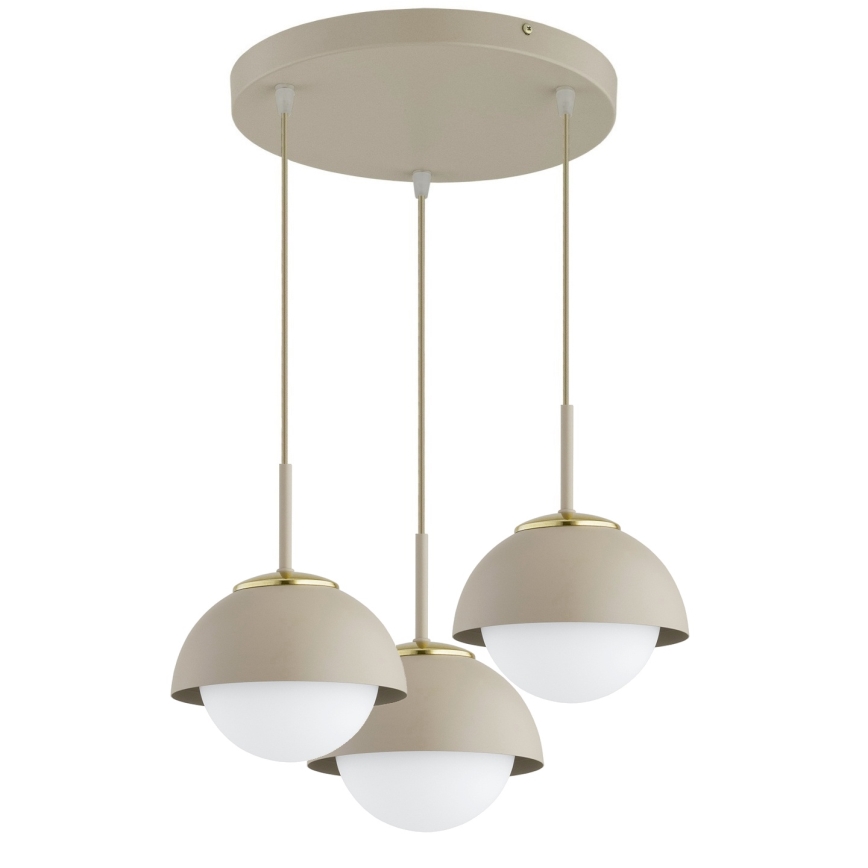 Brilagi - Κρεμαστό φωτιστικό με καλώδιο COSMO 3xE27/60W/230V μπεζ/χρυσό