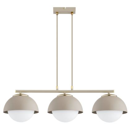 Brilagi - Κρεμαστό φωτιστικό με καλώδιο COSMO 3xE27/60W/230V μπεζ/χρυσό