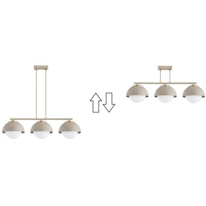 Brilagi - Κρεμαστό φωτιστικό με καλώδιο COSMO 3xE27/60W/230V μπεζ/χρυσό