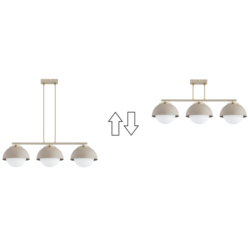 Brilagi - Κρεμαστό φωτιστικό με καλώδιο COSMO 3xE27/60W/230V μπεζ/χρυσό