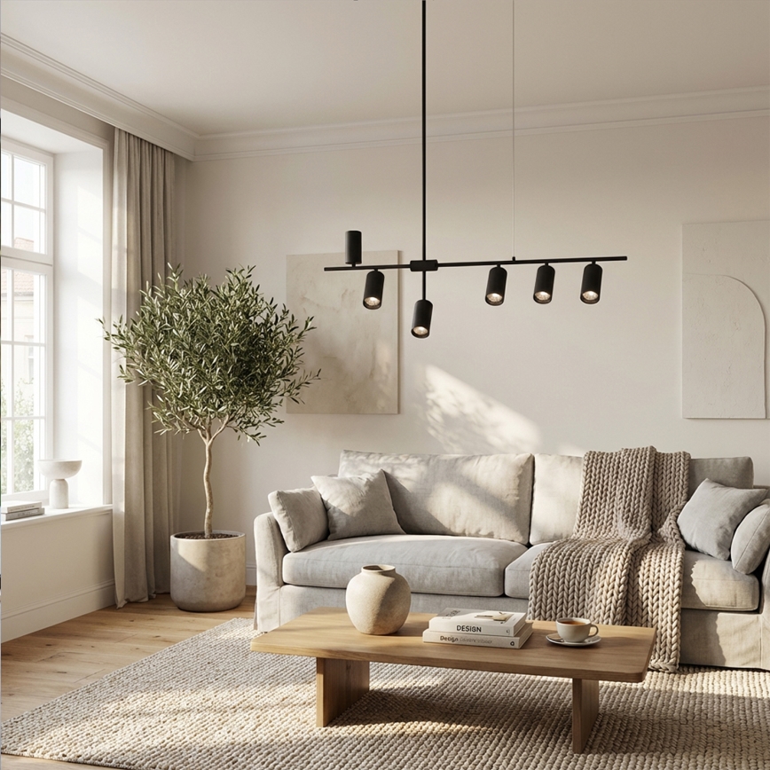 Brilagi - Κρεμαστό φωτιστικό με καλώδιο CRANE 6xGU10/30W/230V μαύρο