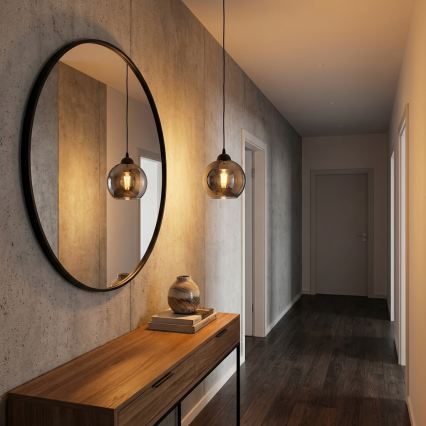 Brilagi - Κρεμαστό φωτιστικό με καλώδιο DIOR 1xE27/60W/230V μαύρο/καπνιστό γκρι