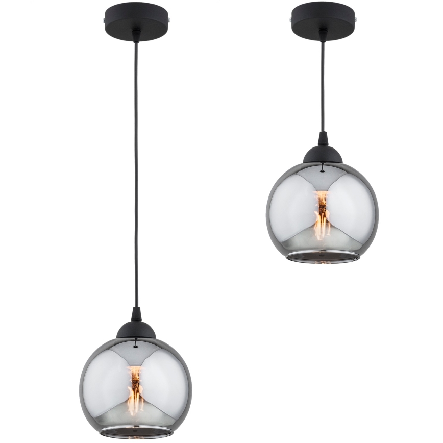 Brilagi - Κρεμαστό φωτιστικό με καλώδιο DIOR 1xE27/60W/230V μαύρο/καπνιστό γκρι