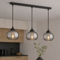 BRILAGI - Κρεμαστό φωτιστικό με καλώδιο DIOR 3xE27/60W/230V μαύρο/καπνιστό γκρι