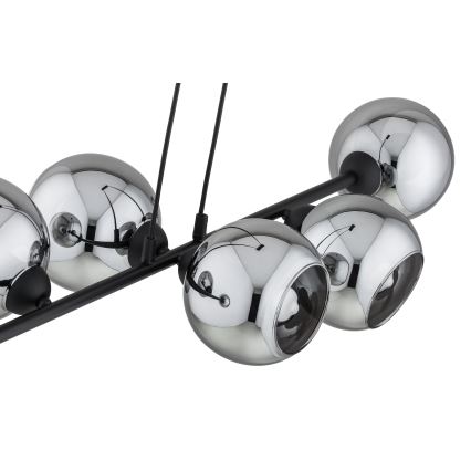 Brilagi - Κρεμαστό φωτιστικό με καλώδιο DIOR 6xE27/60W/230V μαύρο/καπνιστό γκρι