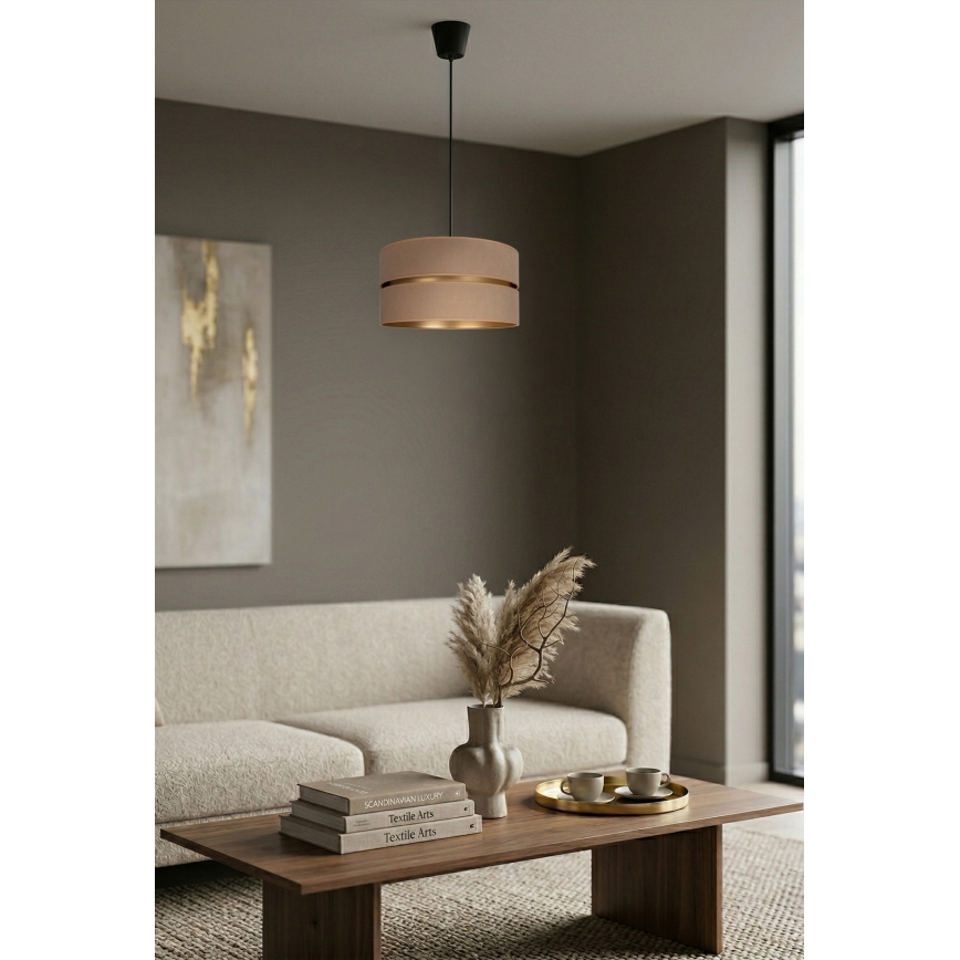 Brilagi - Κρεμαστό φωτιστικό με καλώδιο DUO-DUO 1xE27/60W/230V Ø 40 cm μπεζ/χρυσό
