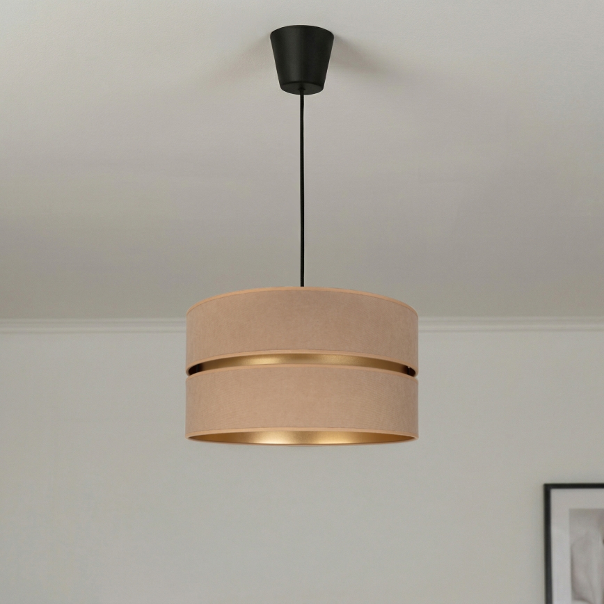 Brilagi - Κρεμαστό φωτιστικό με καλώδιο DUO-DUO 1xE27/60W/230V Ø 40 cm μπεζ/χρυσό