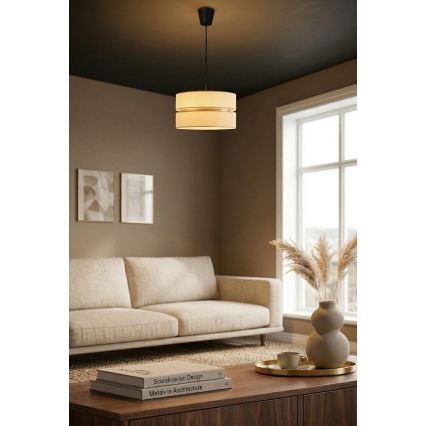 Brilagi - Κρεμαστό φωτιστικό με καλώδιο DUO-DUO 1xE27/60W/230V, διάμ. 40 εκ., εκρού/χρυσό