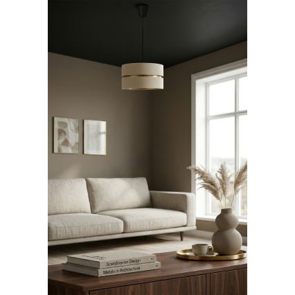 Brilagi - Κρεμαστό φωτιστικό με καλώδιο DUO-DUO 1xE27/60W/230V, διάμ. 40 εκ., εκρού/χρυσό