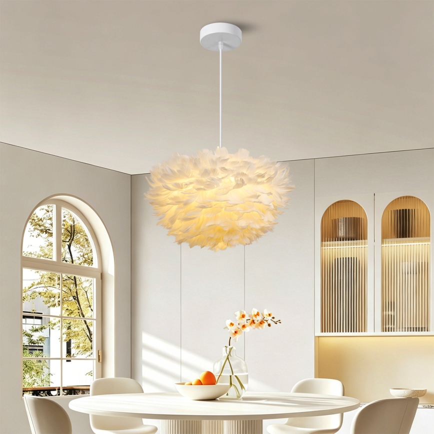 BRILAGI - Κρεμαστό φωτιστικό με καλώδιο FEATHER 3xE27/40W/230V, Ø 40 cm, λευκό