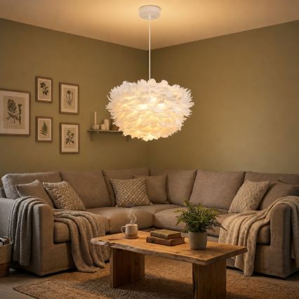 Brilagi - Κρεμαστό φωτιστικό με καλώδιο FEATHER 3xE27/40W/230V, Ø 40 cm, λευκό