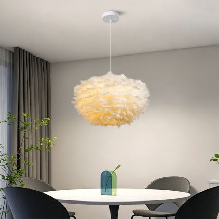 Brilagi - Κρεμαστό φωτιστικό με καλώδιο FEATHER 3xE27/40W/230V Ø 50 cm λευκό