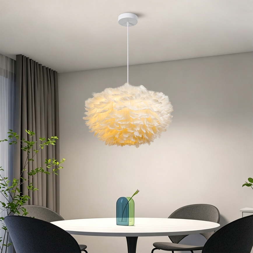 Brilagi - Κρεμαστό φωτιστικό με καλώδιο FEATHER 3xE27/40W/230V Ø 50 cm λευκό