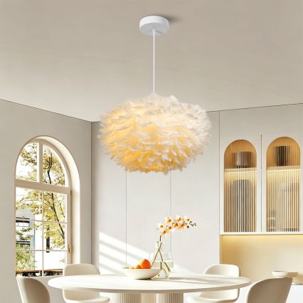 Brilagi - Κρεμαστό φωτιστικό με καλώδιο FEATHER 3xE27/40W/230V Ø 50 cm λευκό